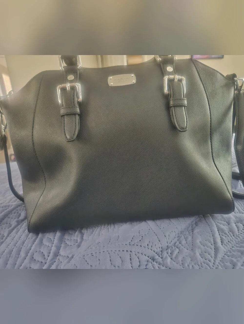 Michael Kors Ciara Large Black Saffiano Leather Satchel Handbag